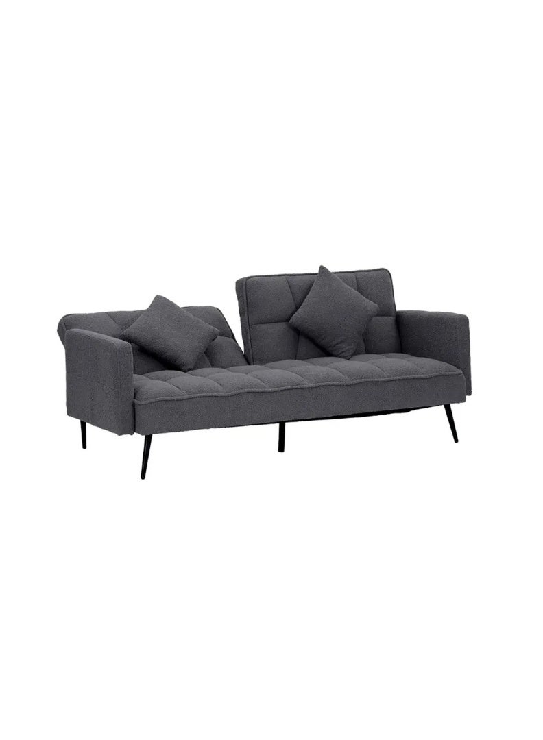 Royaloak Tivoli Italian Fabric Sofa Bed | Convertible Sofa to Bed | Boucle Fabric | Tapered Metal Legs | Super-soft Cushions | Sofa Convertible to Bed | Tufting Design | Modern style | Sofa Bed - Image 4