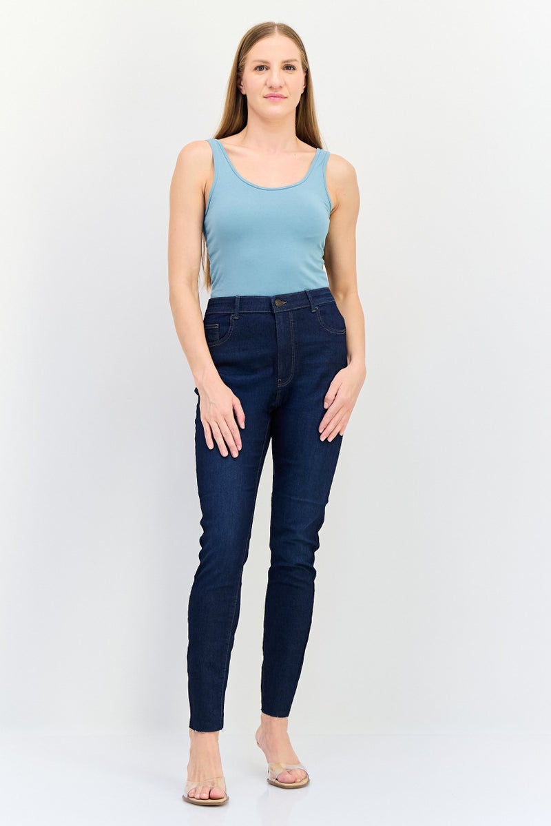 VERO MODA I,Scenery By Vero Moda Women Skinny Fit Solid Stretchable Jeans, Navy  - Image 2
