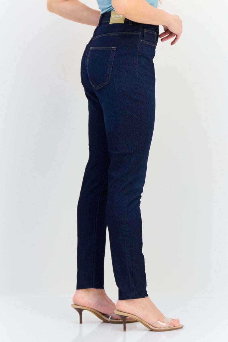 VERO MODA I,Scenery By Vero Moda Women Skinny Fit Solid Stretchable Jeans, Navy  - Image 4