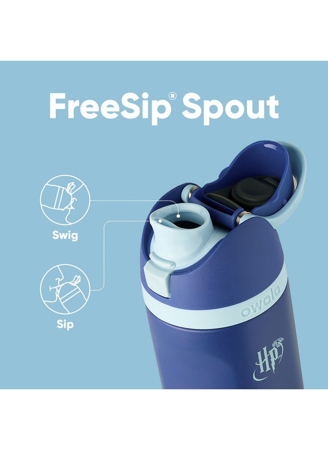 Owala - Owala Harry Potter FreeSip Insulated Stainless Steel Water Bottle with Straw for Sports and Travel, BPA-Free Sports Water Bottle, 24oz, Ravenclaw - Image 1