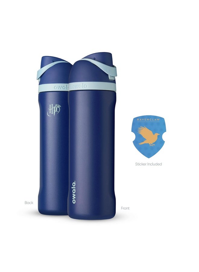 Owala - Owala Harry Potter FreeSip Insulated Stainless Steel Water Bottle with Straw for Sports and Travel, BPA-Free Sports Water Bottle, 24oz, Ravenclaw - Image 1