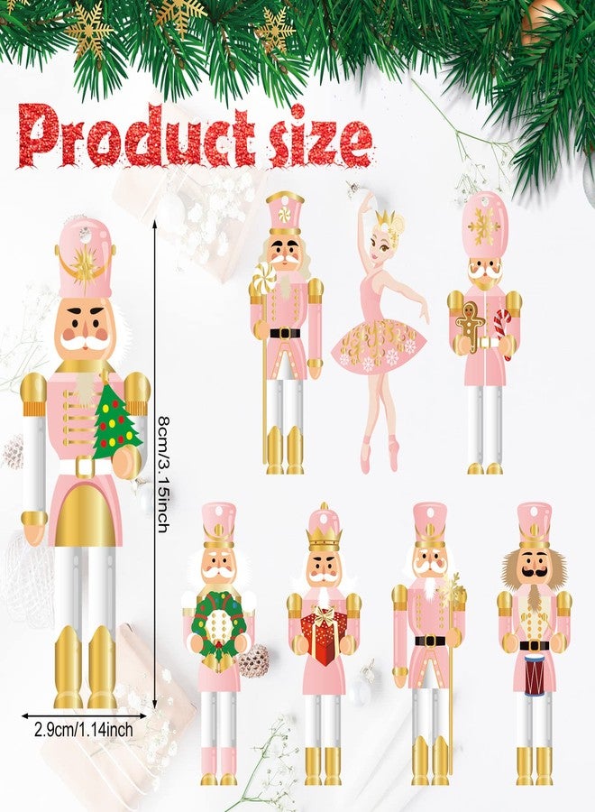 Woanger 24 Pcs Christmas Nutcrackers Hanging Tree Ornaments Wooden King and Soldier Nutcracker and Ballerina Ornament for Christmas Tree Decoration(Classic) - Image 3