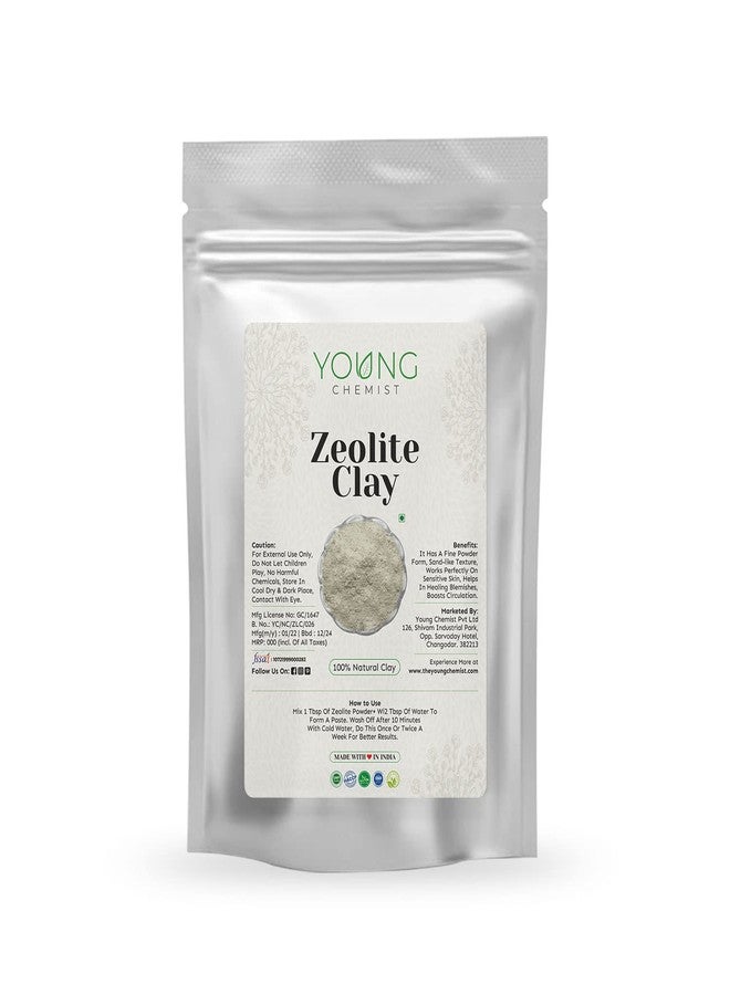 Young Chemist's Zeolite Clay/Raw, Vegan and Organic with Detoxifying Properties/Paraben free/Good for Body, Face and Hair (all Skin Type, Powder Form, Grey, 100 gram) - Image 1