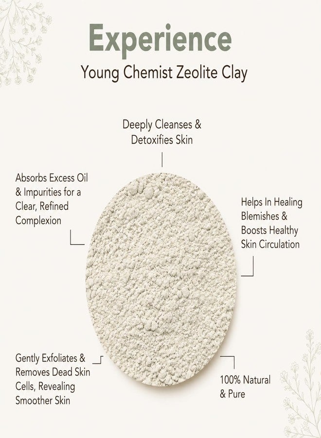 Young Chemist's Zeolite Clay/Raw, Vegan and Organic with Detoxifying Properties/Paraben free/Good for Body, Face and Hair (all Skin Type, Powder Form, Grey, 100 gram) - Image 2