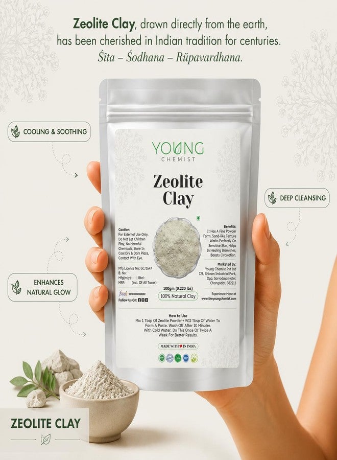 Young Chemist's Zeolite Clay/Raw, Vegan and Organic with Detoxifying Properties/Paraben free/Good for Body, Face and Hair (all Skin Type, Powder Form, Grey, 100 gram) - Image 5