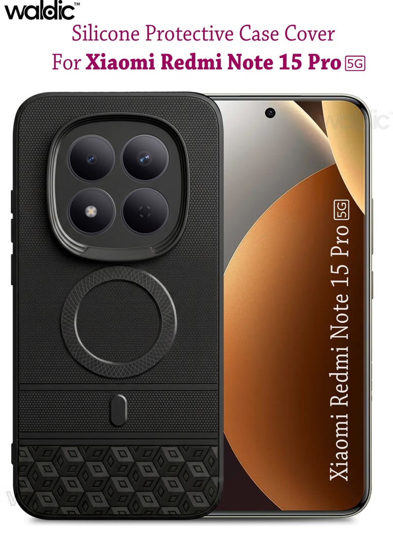 Waldic Xiaomi Redmi Note 15 Pro 5G Premium Case | Premium Silicone Case Cover Designed for Xiaomi Redmi Note 15 Pro 5G | Xiaomi Redmi Note 15 Pro 5G Case Camera and Drop Protection Thin Protective Back Cover Case for Xiaomi Redmi Note 15 Pro 5G - Black - Image 1