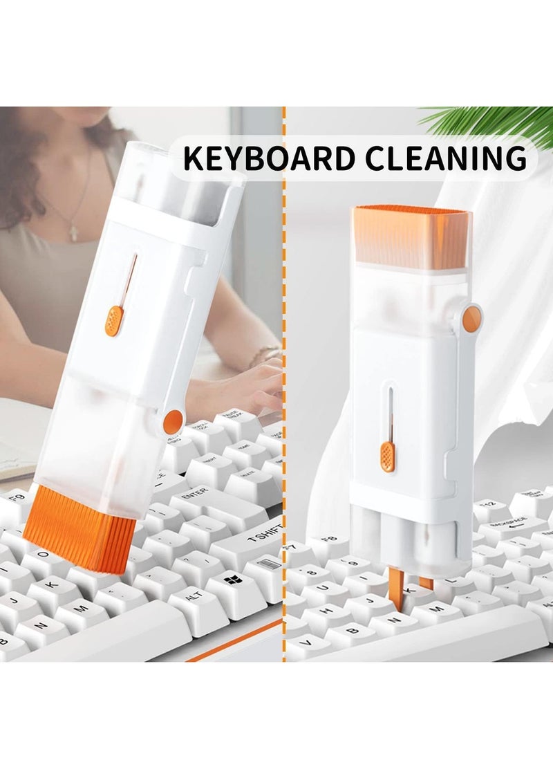 VKL - Laptop Cleaner Kit 8 in 1 Keyboard Cleaning Set Screen Swipe and Brush with Cell Phone Stand Earphone Cleaning Pen for Airpod Key Puller and Spray Bottle for Computer/MacBook/Keyboard/iPad - Image 1