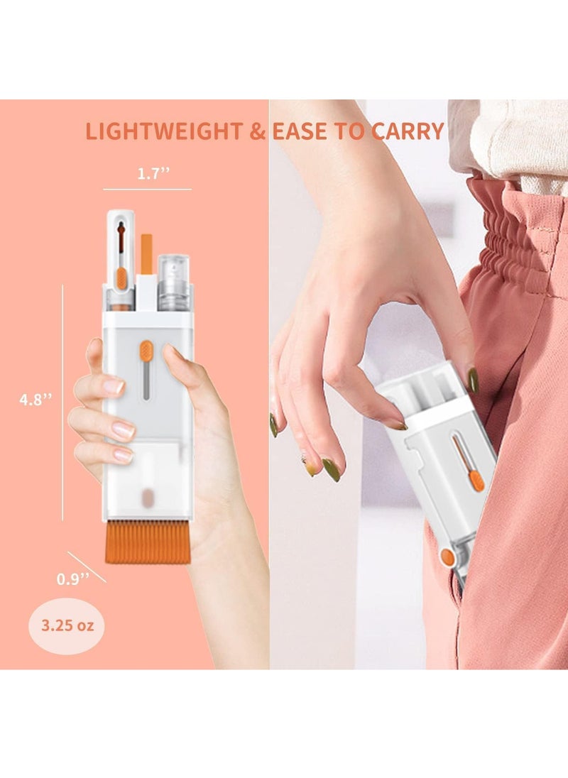 VKL - Laptop Cleaner Kit 8 in 1 Keyboard Cleaning Set Screen Swipe and Brush with Cell Phone Stand Earphone Cleaning Pen for Airpod Key Puller and Spray Bottle for Computer/MacBook/Keyboard/iPad - Image 1
