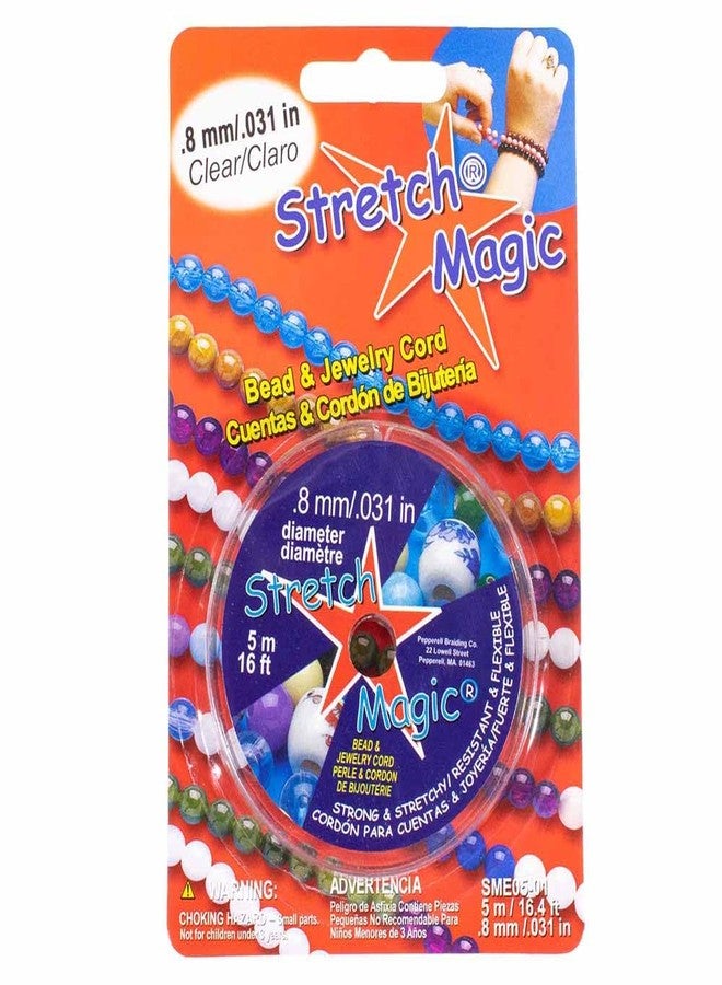 ستريتش ماجيك حبل خرز مرن سحري مطاطي (شفاف، 0.8 مم × 5 أمتار) - Image 1