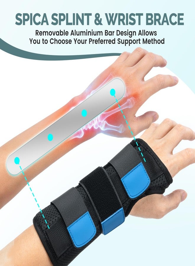 Medibot Blue Black Wrist Brace for Carpal Tunnel - Adjustable Spica Splint for Carpal Tunnel, Sprain, De Quervain's, Injuries, Wrist Pain, Tendonitis Pain Relief and Arthritis, M Size for Men & Women - Image 2
