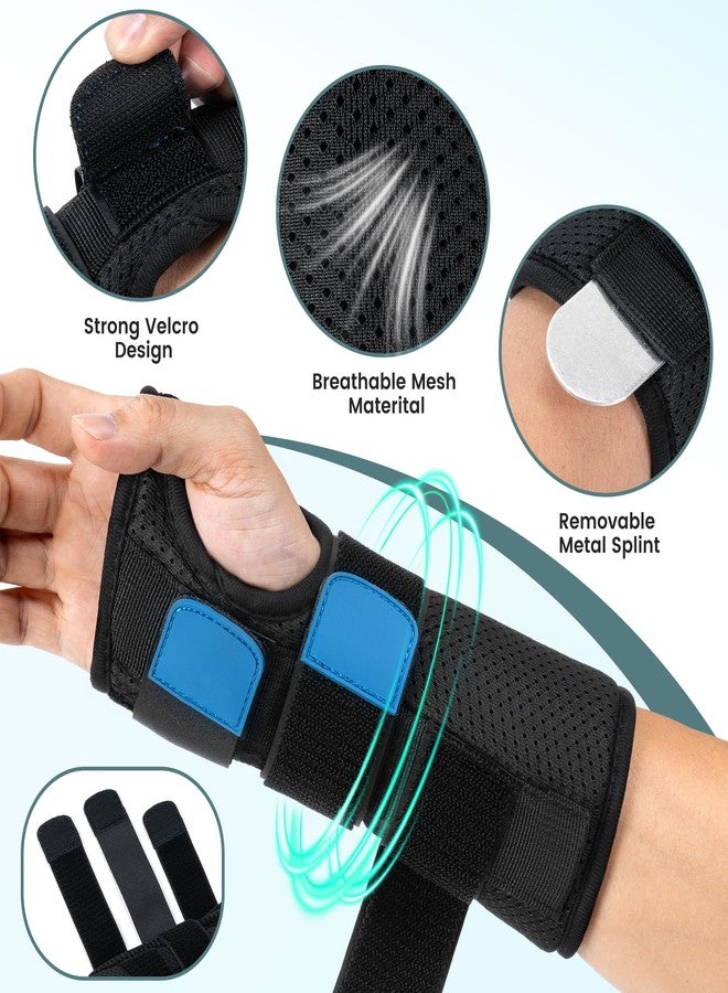Medibot Blue Black Wrist Brace for Carpal Tunnel - Adjustable Spica Splint for Carpal Tunnel, Sprain, De Quervain's, Injuries, Wrist Pain, Tendonitis Pain Relief and Arthritis, M Size for Men & Women - Image 4