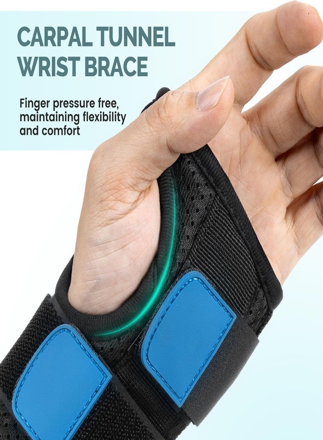 Medibot Blue Black Wrist Brace for Carpal Tunnel - Adjustable Spica Splint for Carpal Tunnel, Sprain, De Quervain's, Injuries, Wrist Pain, Tendonitis Pain Relief and Arthritis, M Size for Men & Women - Image 5