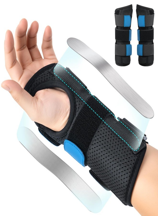 Medibot Blue Black Wrist Brace for Carpal Tunnel - Adjustable Spica Splint for Carpal Tunnel, Sprain, De Quervain's, Injuries, Wrist Pain, Tendonitis Pain Relief and Arthritis, M Size for Men & Women - Image 1