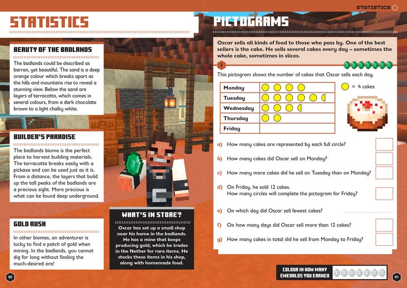 Minecraft Education Minecraft Maths Ages 89 Official Workbook - Image 3