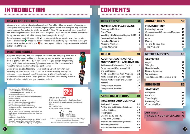 Minecraft Education Minecraft Maths Ages 89 Official Workbook - Image 1