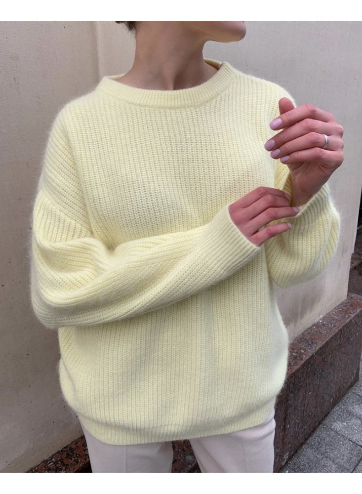 NIBEMINENT Fashion Soft Cashmere Sweater Women Autumn Winter Casual Loose Solid Female Basic Warm Knitted Pullovers Jumper - Image 1