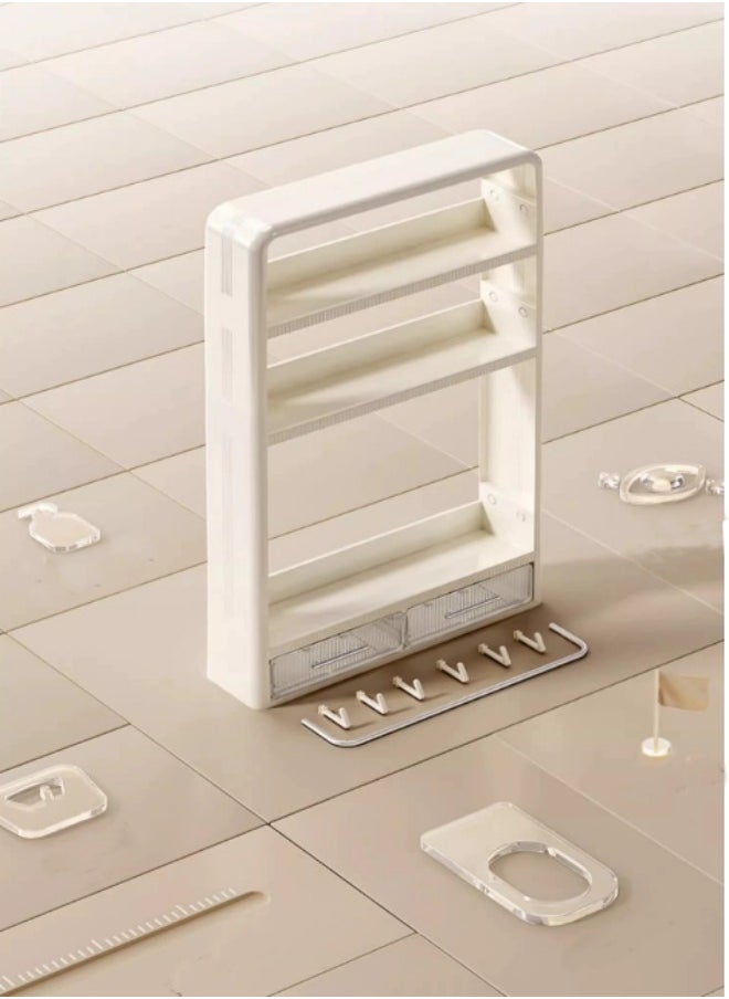 MIXDE 3-Tier Wall Mounted Bathroom Organizer Makeups Organizer With Hooks and Drawer  - Image 4