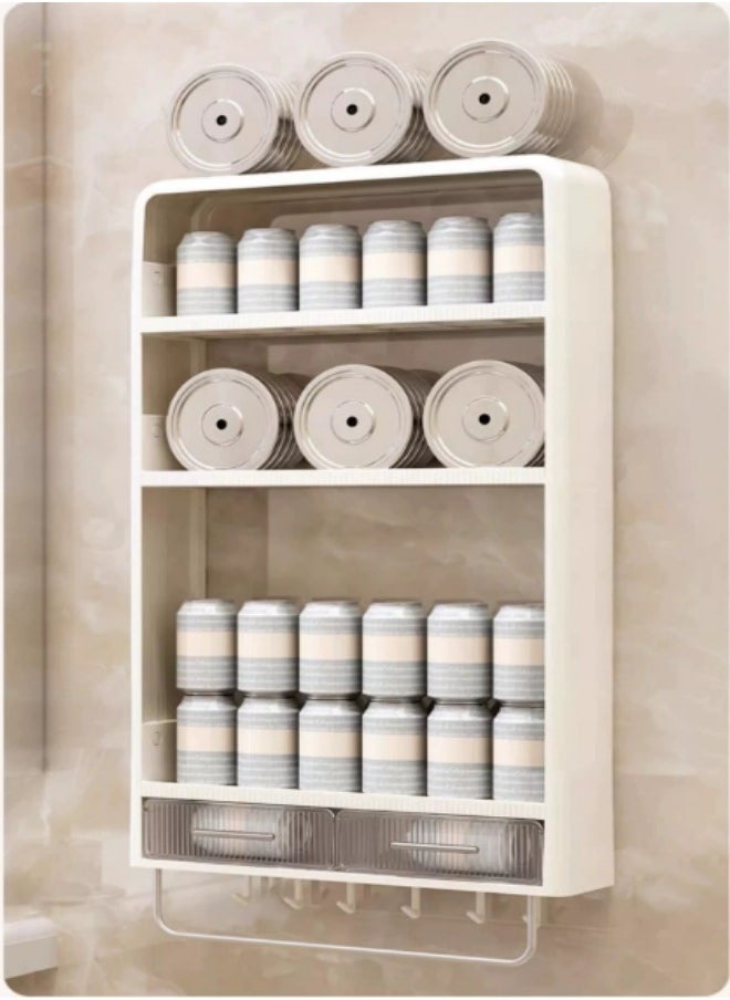 MIXDE 3-Tier Wall Mounted Bathroom Organizer Makeups Organizer With Hooks and Drawer  - Image 3