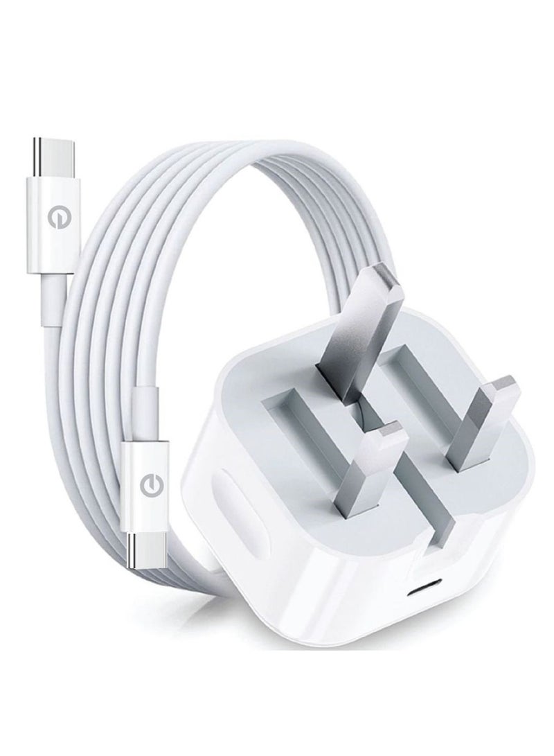 endefo شاحن سفر 20 واط PD، كابل C-C 6A، شحن عالي السرعة 3X - Image 2
