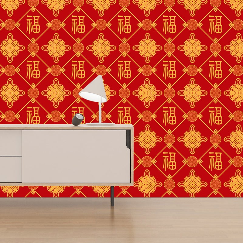 2pcs Chinese Fu Pattern Wall Sticker Wallpaper Beautiful Wall Decal Decorative Sticker for Home Living Room Bedroom - Image 4
