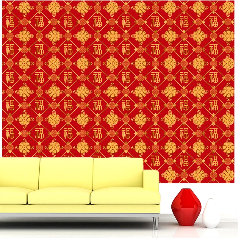 2pcs Chinese Fu Pattern Wall Sticker Wallpaper Beautiful Wall Decal Decorative Sticker for Home Living Room Bedroom - Image 3