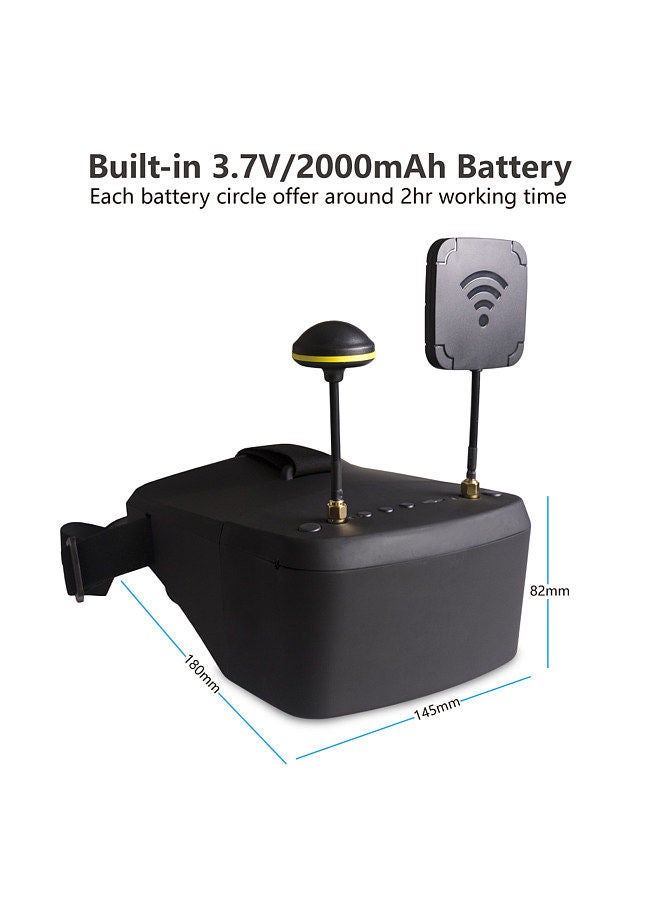 EV800D 5.8G 40CH 5 Inch 800*480 Video Headset Diversity FPV Goggles With Battery for Remote Control Model FPV Drone