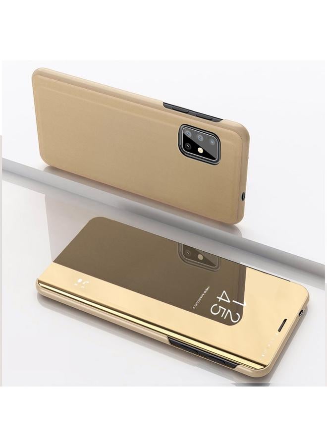 S-TOP Case For Galaxy A51 Plated Mirror Horizontal Flip Leather Cover with Stand Mobile Phone Holster - Image 2