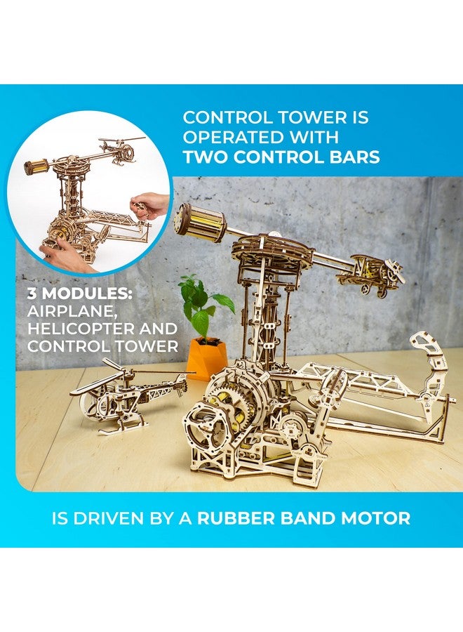 أوجيرز يو جيرز أفياتور | ألغاز خشبية تعليمية ميكانيكية ثلاثية الأبعاد للأطفال | مجموعات بناء للأطفال | مجموعات تعلم العلوم والتكنولوجيا والهندسة والرياضيات (اصنعها بنفسك) للكبار | نماذج للبناء، لعبة ألغاز تروس خشبية | ألغاز ثلاثية الأبعاد كبيرة - Image 3