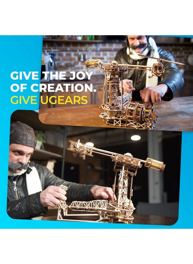 أوجيرز يو جيرز أفياتور | ألغاز خشبية تعليمية ميكانيكية ثلاثية الأبعاد للأطفال | مجموعات بناء للأطفال | مجموعات تعلم العلوم والتكنولوجيا والهندسة والرياضيات (اصنعها بنفسك) للكبار | نماذج للبناء، لعبة ألغاز تروس خشبية | ألغاز ثلاثية الأبعاد كبيرة - Image 4