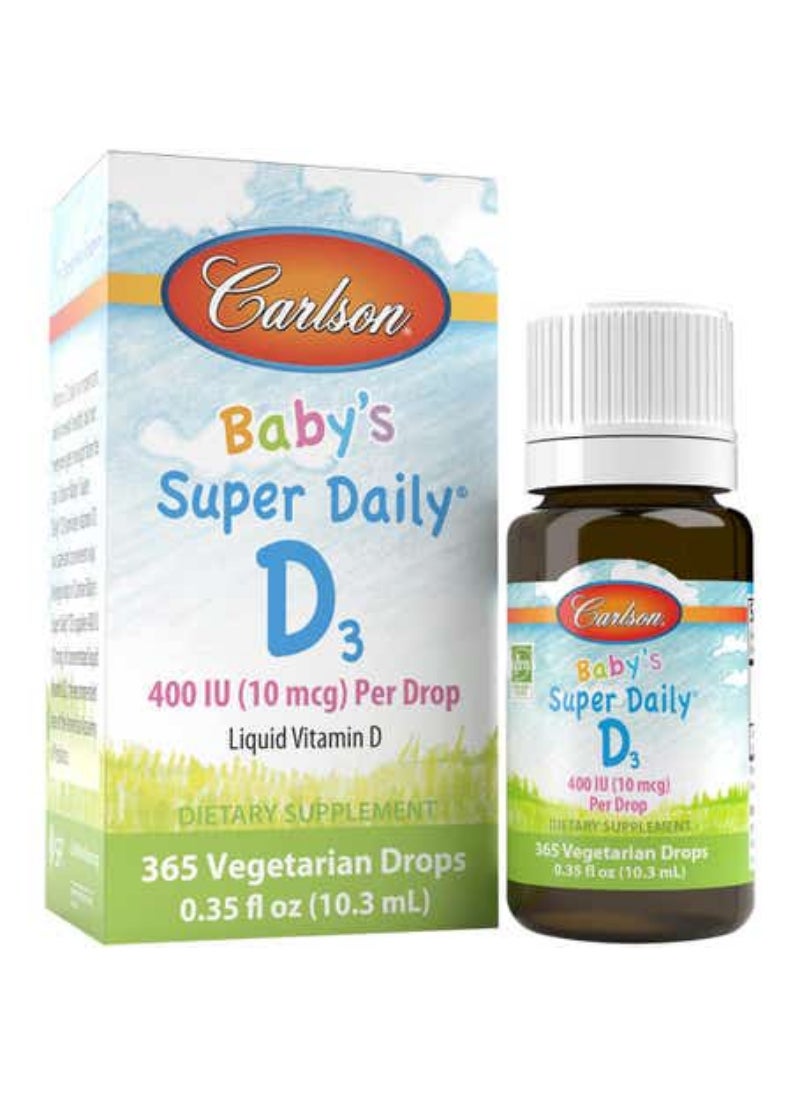 قطرات فيتامين د3 اليومية الفائقة من كارلسون بيبي 400 وحدة دولية 10.3 مل