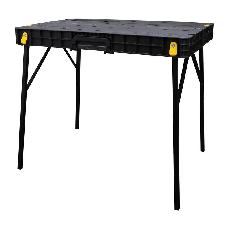 STANLEY STST834921 67 Kg Essential Workbench with 320 Kg Load Capacity with Foldable Worktop for Easy Transport Storage for Home DIY Professional Use YELLOW BLACK Made in Israel - Image 1