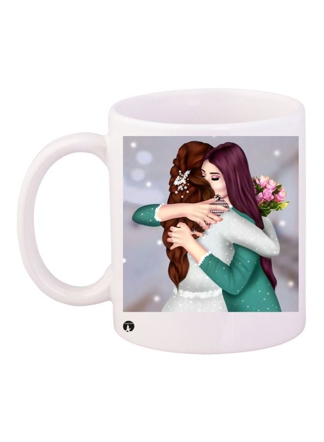 RYN Girls Printed Coffee Mug White/Grey/Green 11ounce