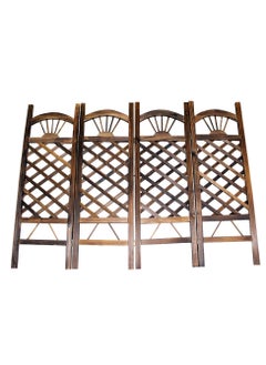 HOME TASTE TOMSUN Wooden Portable Safety Pet Fence Gate Partition 4-Panel Indoor Foldable Dog Fence for Stairs, Hallways, or Doorways Freestanding Dog Gates  - Image 1