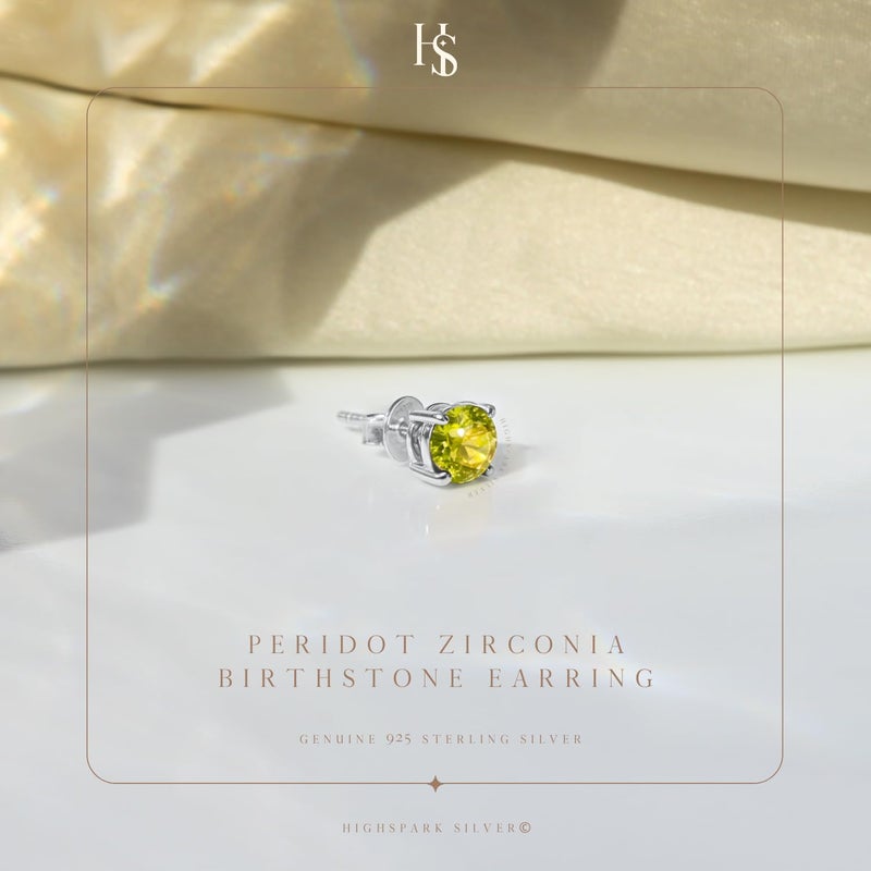 HighSpark 925 Silver Men's Birthstone Solitaire Stud Earring | 92.5 Sterling Silver and Diamond like Brilliance Sparkling Zirconia | January to December | Single Stud for Men - Image 3