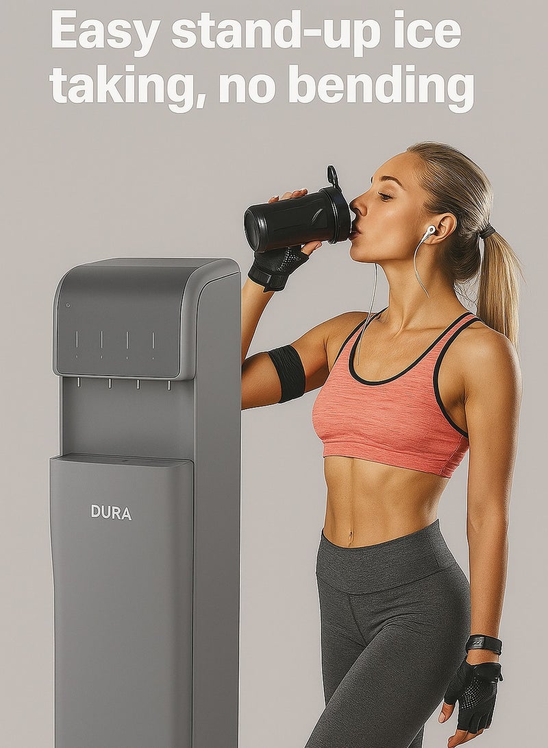 دورا موزع مياه DURA 5 في 1 بتحميل سفلي مع صانع ثلج وكسارة، مياه ساخنة وباردة ودرجة حرارة الغرفة، بدون لمس مزدوج، سعة كبيرة، تعقيم بالأشعة فوق البنفسجية LED، توزيع لوحة اللمس - Image 2