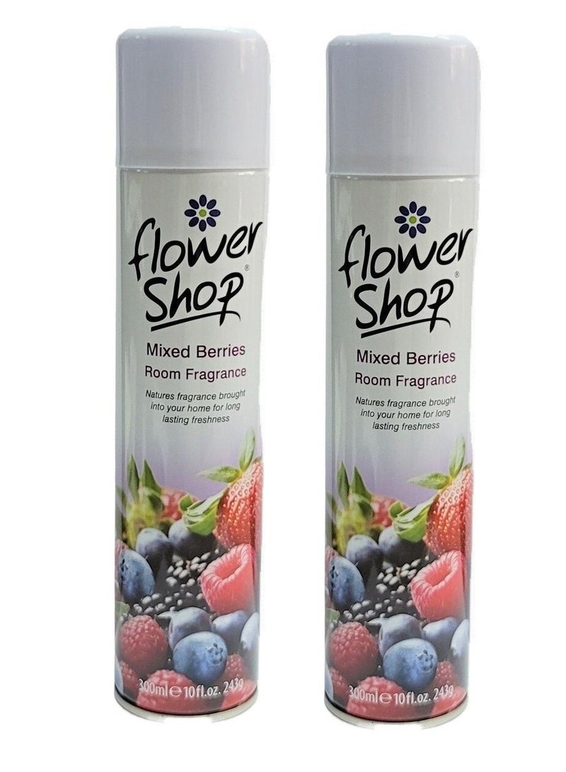 flowershop 2 piececs of  Flower Shop Fragrant  mixed  berries  Room Fragrance 300ml 