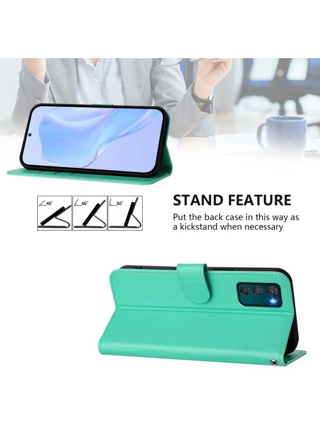 S-TOP Case For Motorola Moto G42 4G Skin Feel Solid Color Leather Phone Case with Lanyard - Image 3