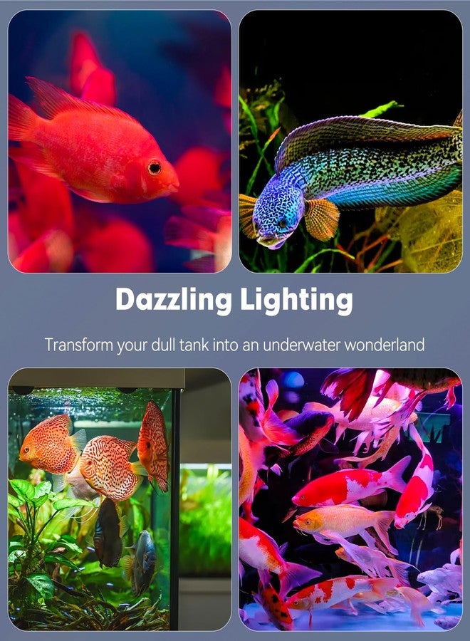 باوفلي مصباح Pawfly مقاس 12 بوصة بقوة 11 واط لتحسين ألوان أحواض السمك، مناسب لأحواض السمك من 13 إلى 22 بوصة، مقاوم للماء بمعيار IPX8، مزود بإضاءة RGB رائعة مع 7 تأثيرات لونية فردية، ومؤقت، وسطوع قابل للتعديل. - Image 2