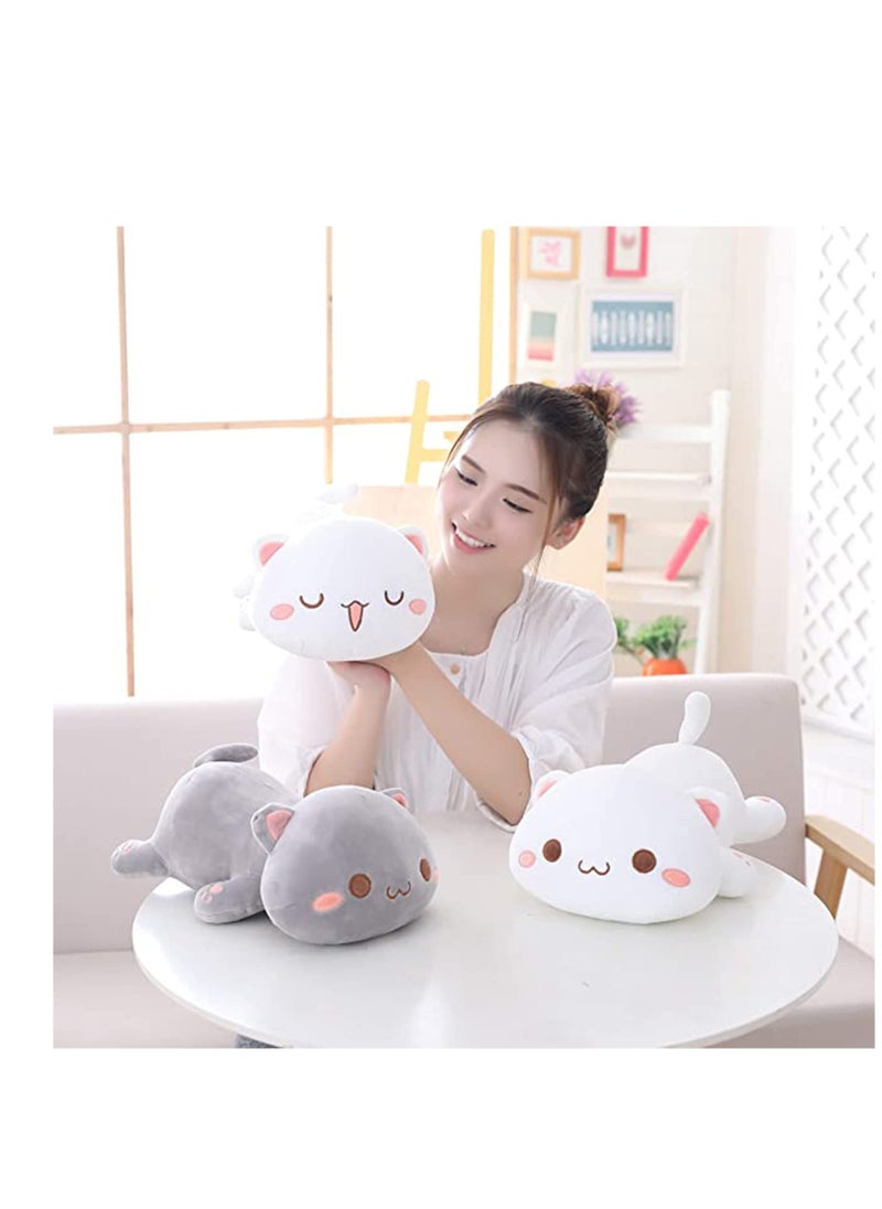 SYOSI - Cute Kitten Plush Toy Stuffed Animal Pet Kitty Soft Anime Cat Plush Pillow for Kids, Elastic Cotton, Better Skin Touch Feeling, Gift, Bedroom, Living Room, Family, Office (gray B, 3") - Image 1