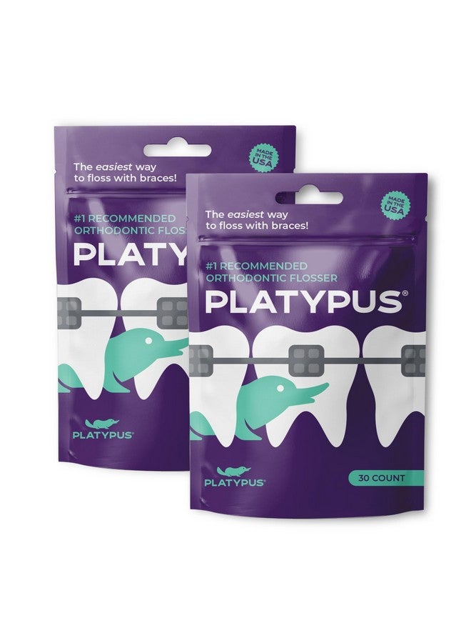 Platypus Orthodontic Flossers for Braces - Unique Structure Fits Under Arch Wire, Floss Entire Mouth in Less Than Two Minutes, Increases Flossing Compliance Over 84% - 30 Count Bag (Pack of 2) - Image 5