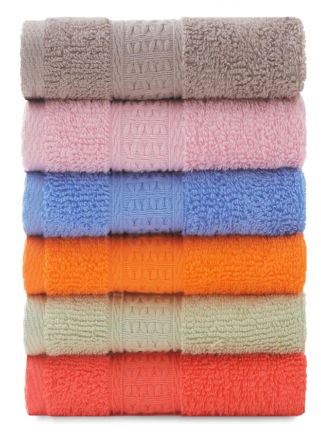 QAJ 6 Pack 100% Cotton Washcloths Set, Highly Absorbent and Soft Feel Fingertip Towels, 13 x 13 in Quick Dry Face Cloths - Image 1