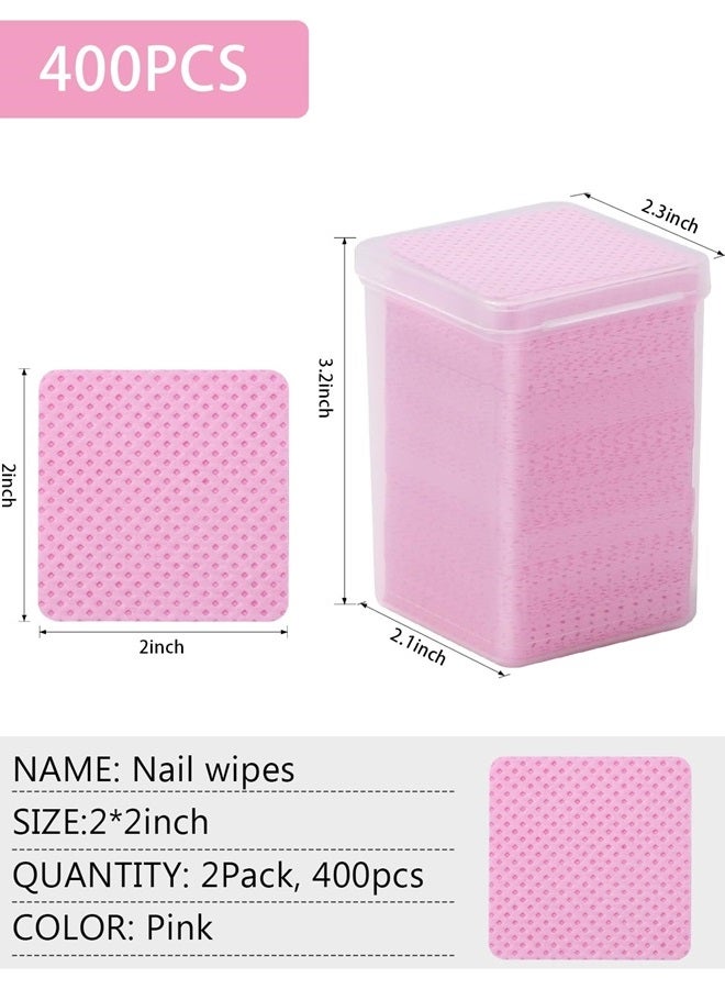 TEOYALL Lint Free Nail Wipes, 400 PCS Non-Woven Fabric Nail Cleaning Pads Pink Lash Extensions Glue Cleaning Wipes Nail Salon Supplies (400 PCS) - Image 5