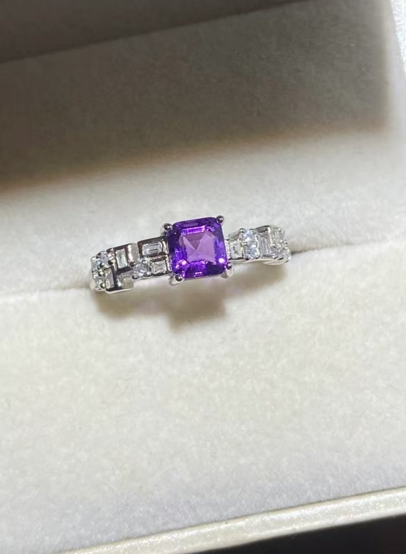 Sparkle purple zircon ring