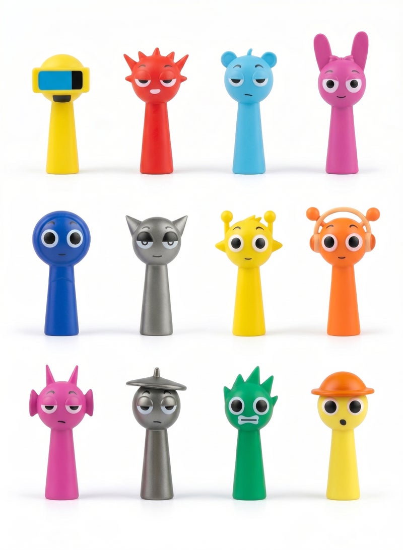 REZZOSS Sprunki Figures 12 Pcs Collectible Character Dolls – 2-Inch Incredibox Mod Musical Game Mystery Miniatures | Quirky Tabletop Desk & Office Room Figurine Decor | Premium Birthday, Party Favor, Cake Topper & Eid Gift for Kids Fans - Image 1