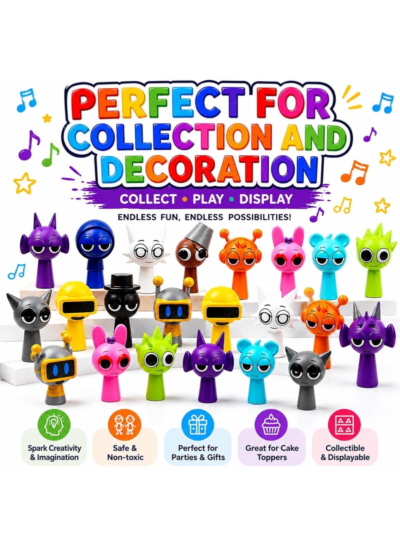 REZZOSS Sprunki Figures 12 Pcs Collectible Character Dolls – 2-Inch Incredibox Mod Musical Game Mystery Miniatures | Quirky Tabletop Desk & Office Room Figurine Decor | Premium Birthday, Party Favor, Cake Topper & Eid Gift for Kids Fans - Image 2