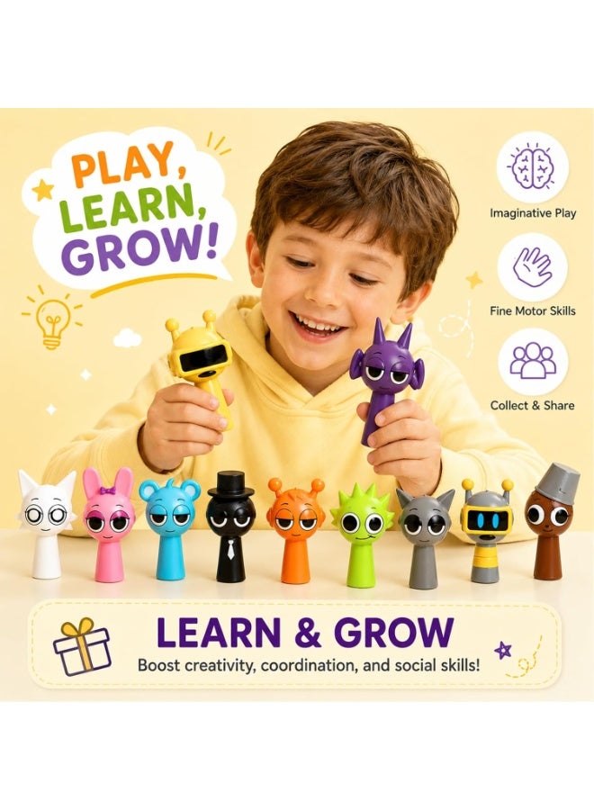REZZOSS Sprunki Figures 12 Pcs Collectible Character Dolls – 2-Inch Incredibox Mod Musical Game Mystery Miniatures | Quirky Tabletop Desk & Office Room Figurine Decor | Premium Birthday, Party Favor, Cake Topper & Eid Gift for Kids Fans - Image 5