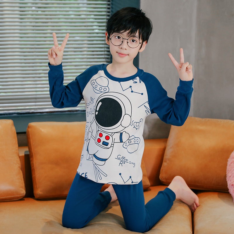 Boys' Thermal Long-Sleeve Pajamas, Super Cute Astronaut Base Layer Underwear Set For Older Boys - Image 5