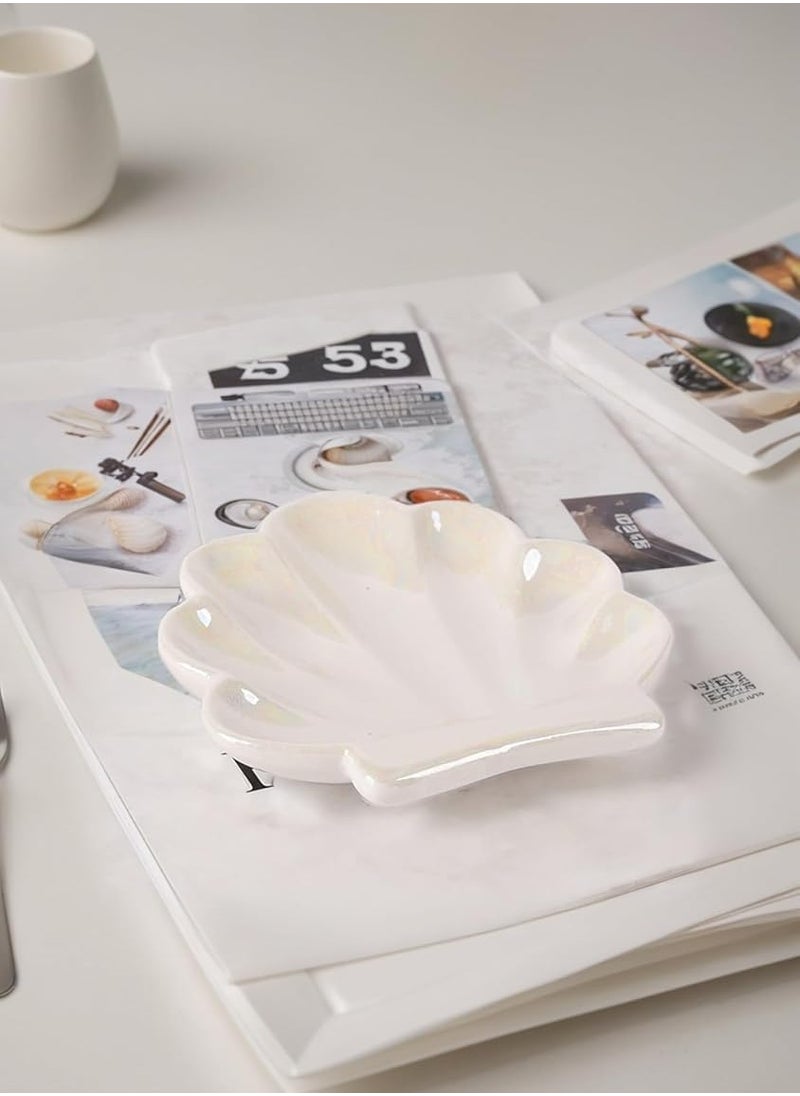 Oasisgalore Ceramic Shell Ring Holder & Jewelry Tray for Organized Decor, Bathroom Vanity Accessory.  - Image 3