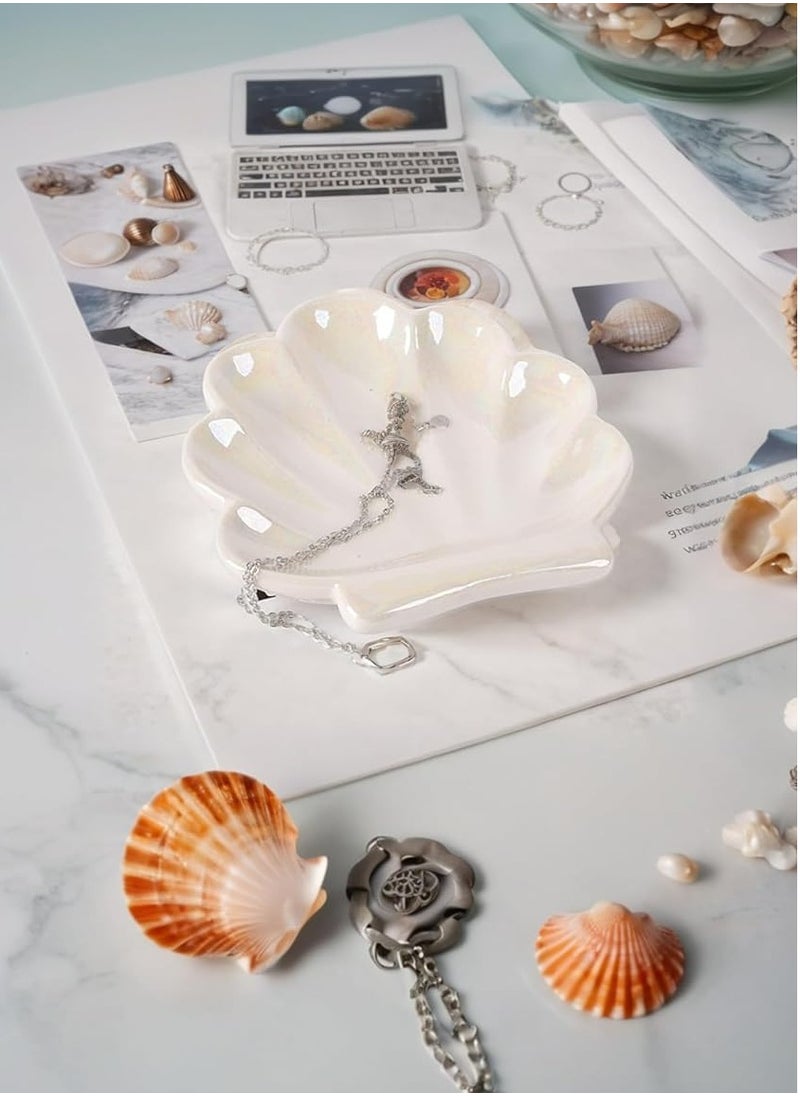 Oasisgalore Ceramic Shell Ring Holder & Jewelry Tray for Organized Decor, Bathroom Vanity Accessory.  - Image 5