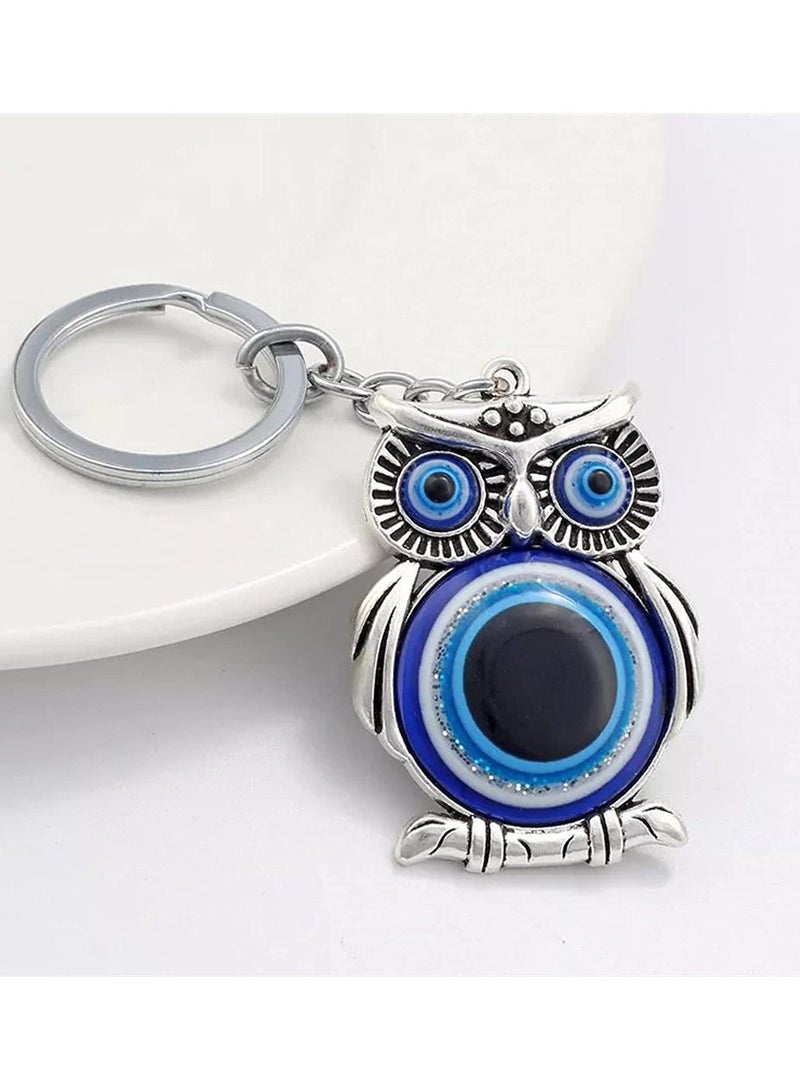 SYOSI Blue Owl Shape Keychain Women Fashion Rhinestone Bag Car Pendant Lucky Owl Key Accessories Unique Gift And Metal Souvenir  - Image 1